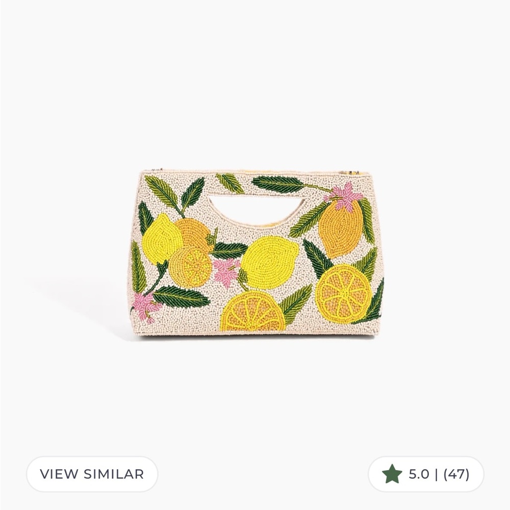 America & Beyond Make Lemonade beaded clutch